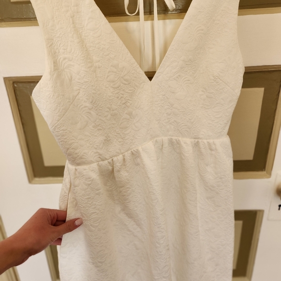 ASOS EDITION textured floral midi dress in white - Picture 3 of 8